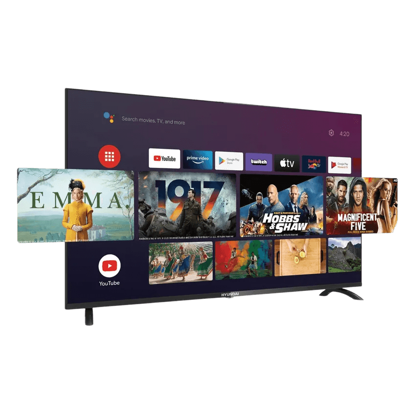 HYUNDAI smart TV with streaming apps on screen